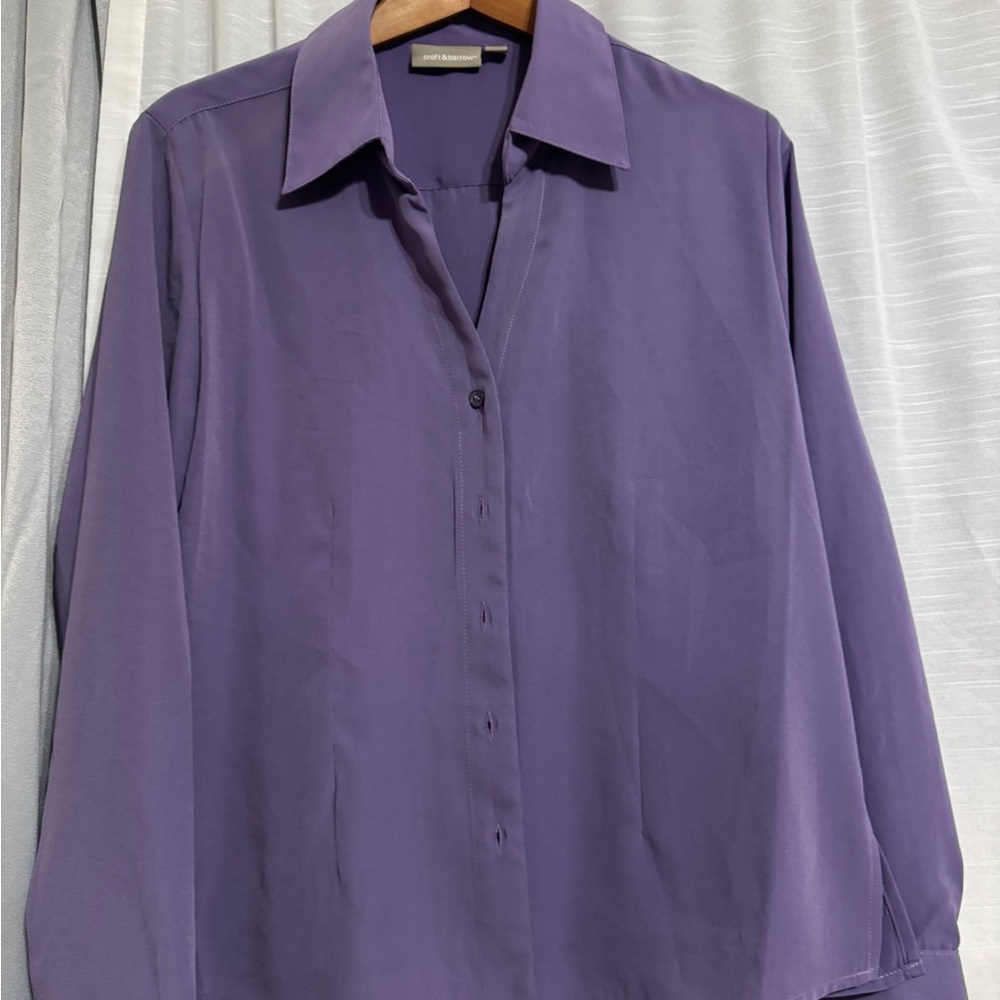 Purple Button-Up Blouse